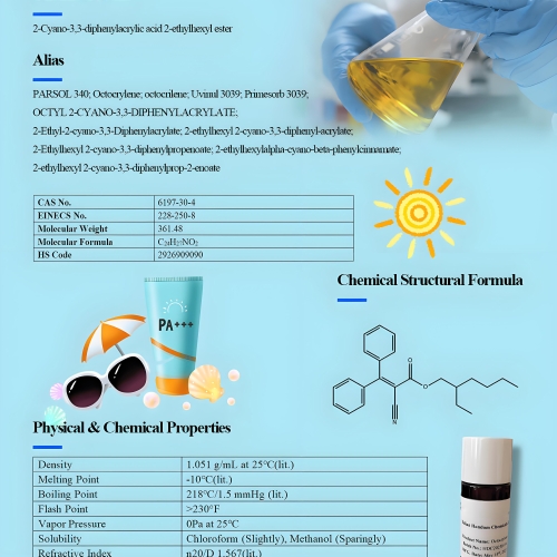 Factory Supply Octocrylene CAS 6197-30-4 Octocrylene Liquid CAS 6197304 for Cosmetic Uv Absorber